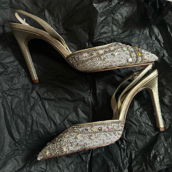 René Caovilla - Embellished Cinderella Slingback Shoes - Picture 2 of 5